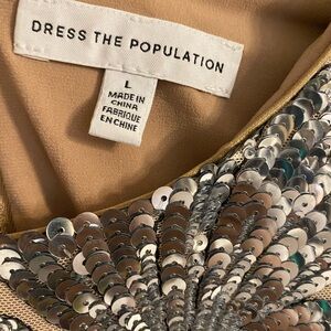 Dress the Population Gold and Silver Sequin Dress